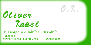 oliver kapel business card